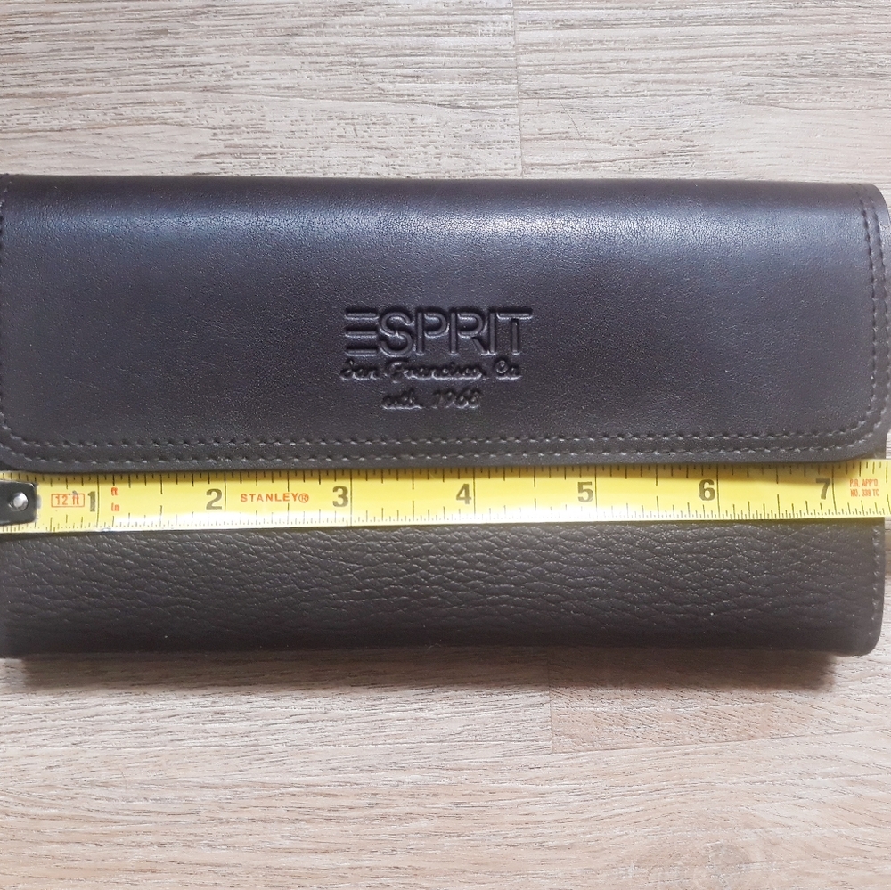 Esprit Pebbled Brown Faux Leather Wallet Billfold - Picture 12 of 14
